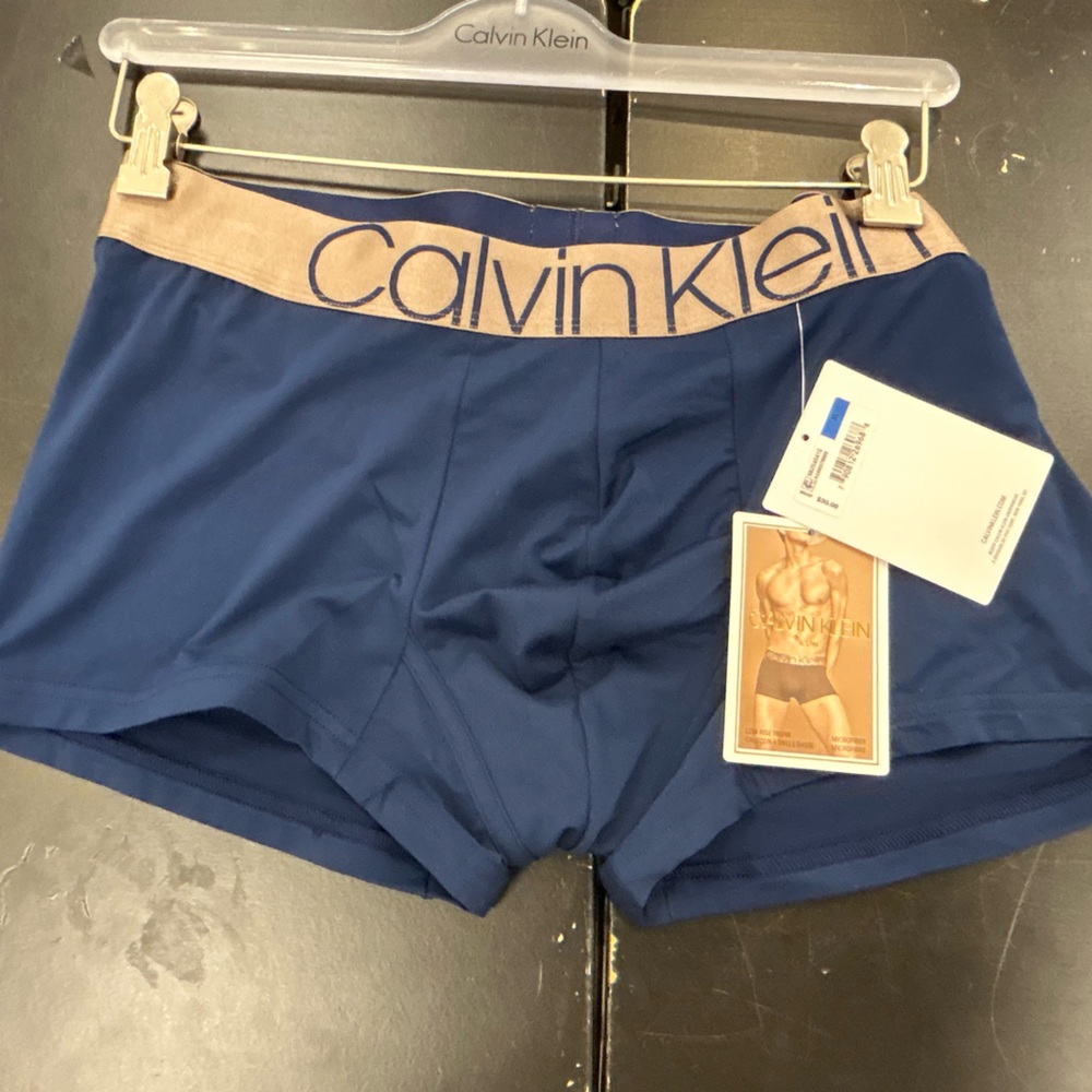 Calvin Klein Microfiber low rise  Trunk - dark blue icon logo gold XL